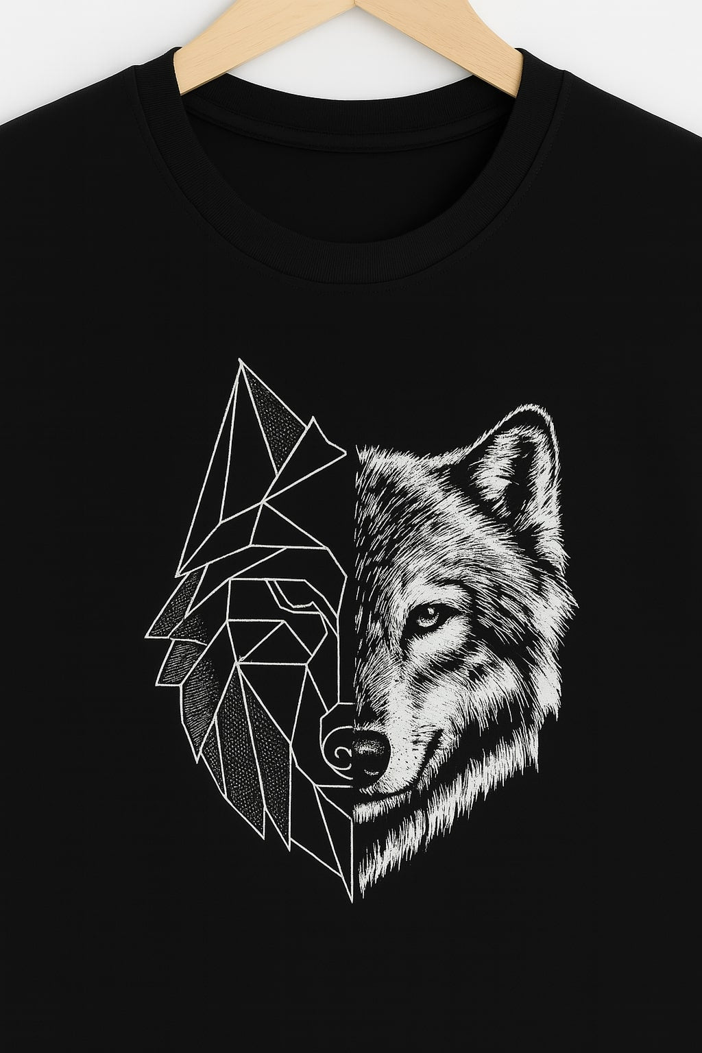 Fitee Oversized Wolf Split Graphic T-Shirt – Wild Young & Free